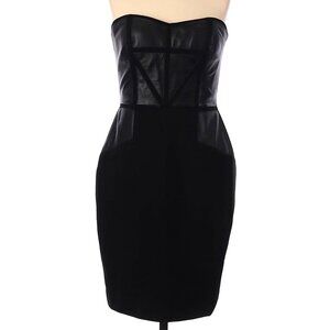 Aidan by Aidan Mattox Leather Accent Corset Dress  Size 0